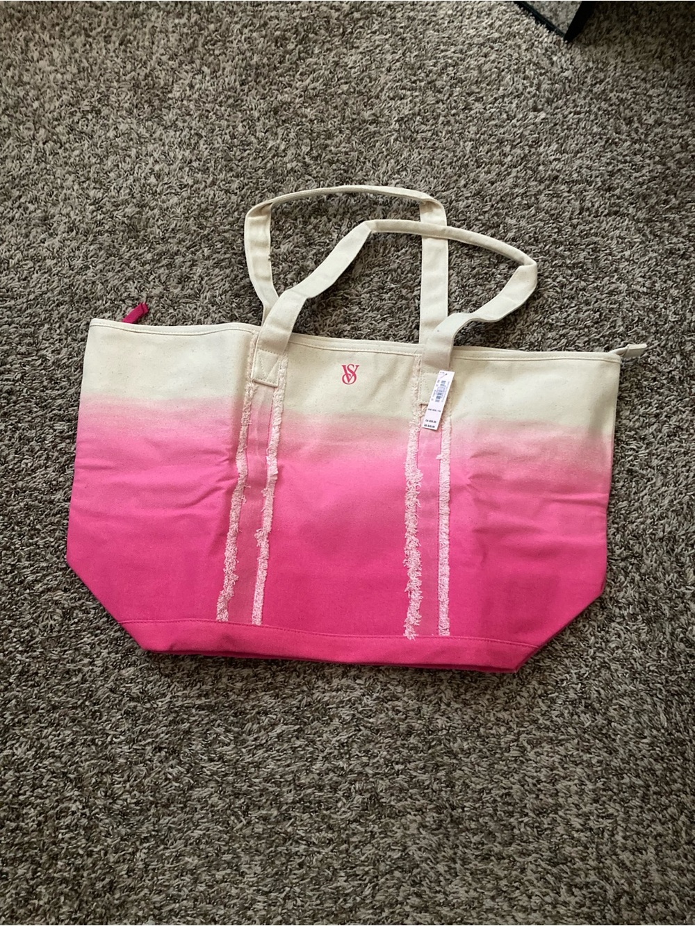 Victoria's Secret Pink Ombre Canvas Beach Tote